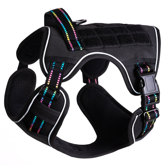 Rainbow Reflective Dog Tactical Harness