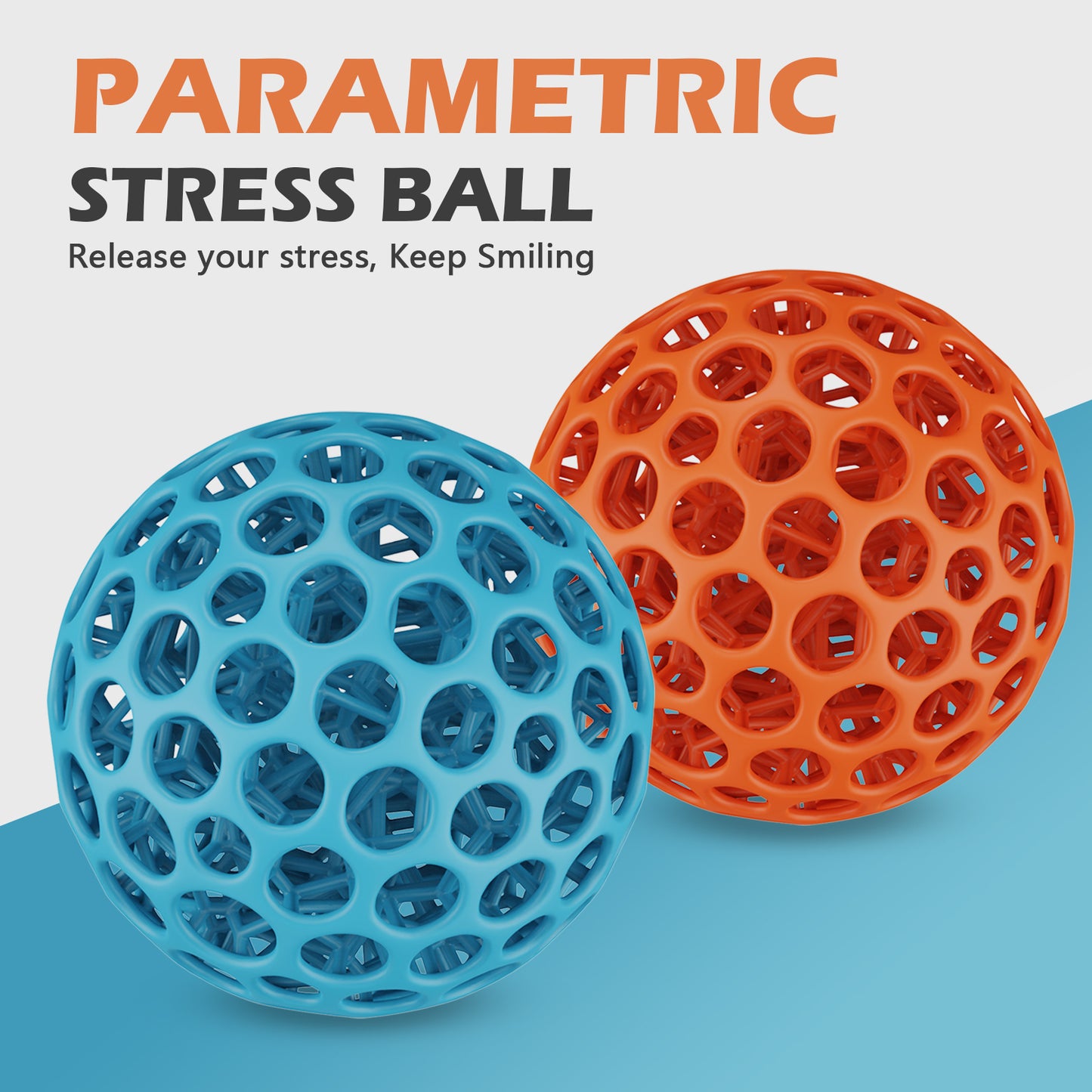 Cat Elastic Toy Ball - Blue and Orange