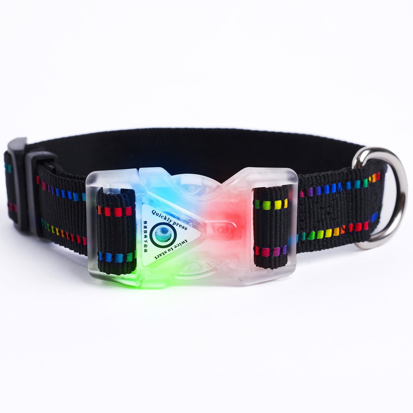 Rainbow LED pet collar lighting collar